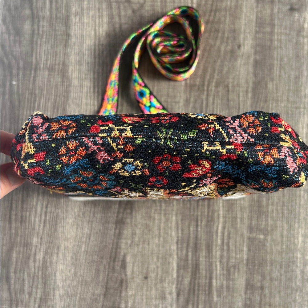 Colorful‎ Elephant Tapestry Crossbody Bag w/Neon Geometric Strap Boho Ethnic - Picture 6 of 13